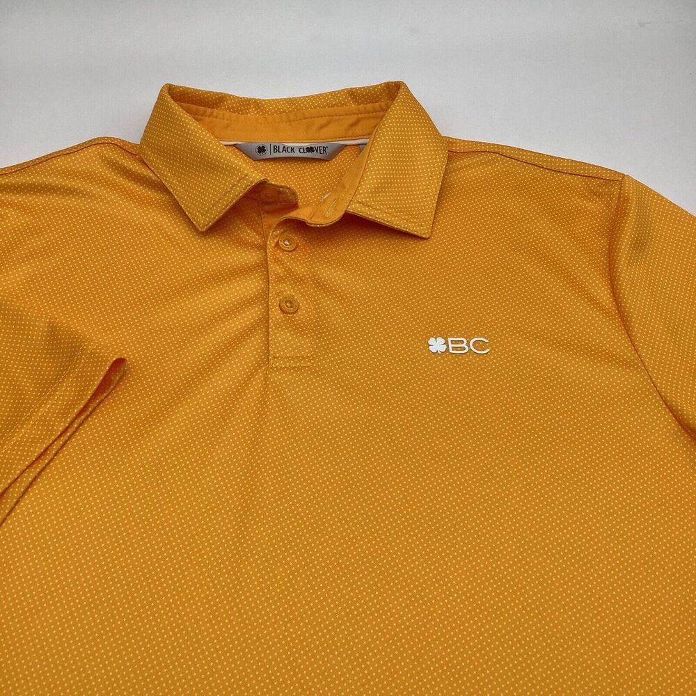 Black Clover Live Lucky Mens Short Sleeve Golf Polo Orange‎ Size Medium